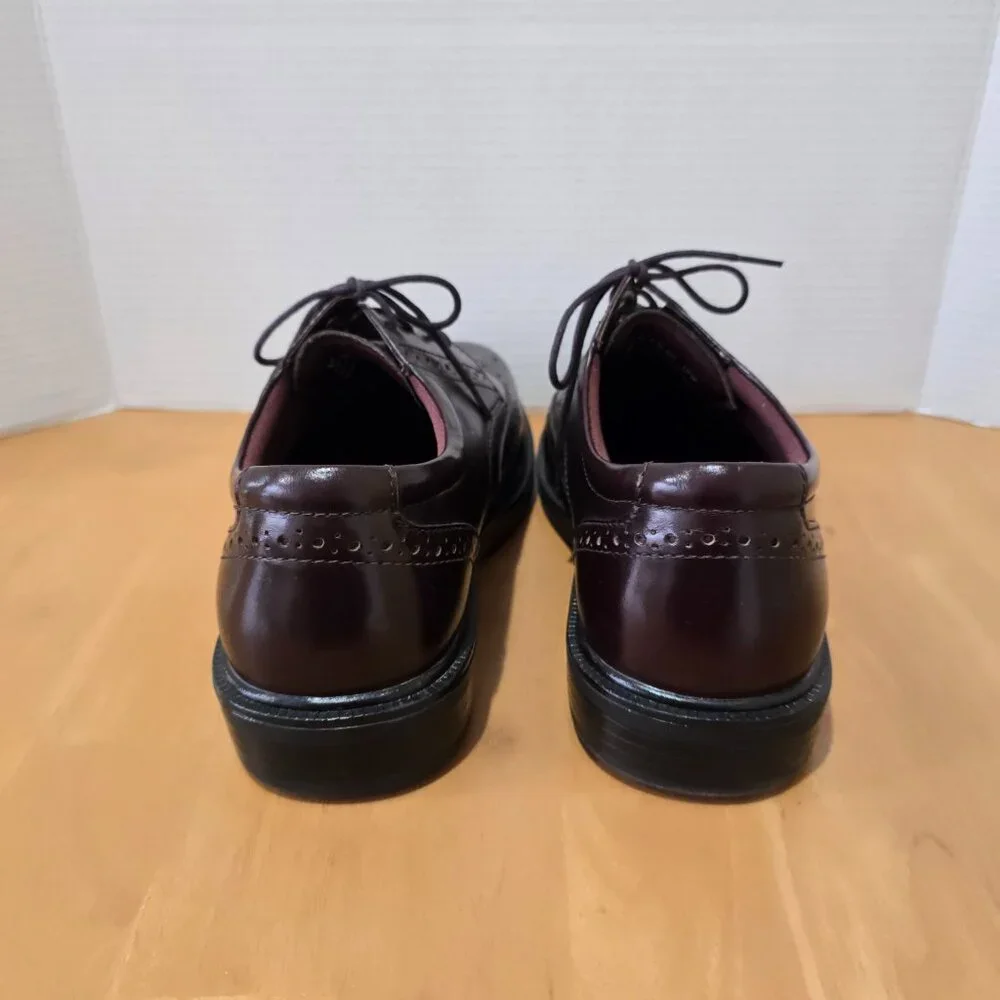 Nunn Bush Wingtip Oxford Dynamic Comfort Slip Resistant Drk Burgundy Leather 10W